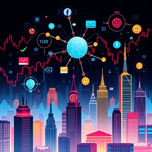 futuristic cityscape representing digital connectivity and innovation