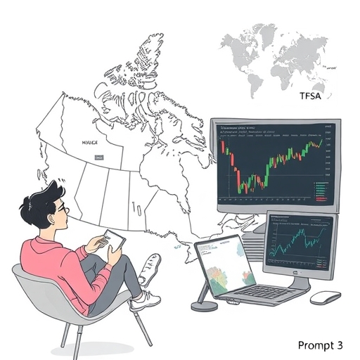 A beginner investor navigating the Canadian stock market with a map