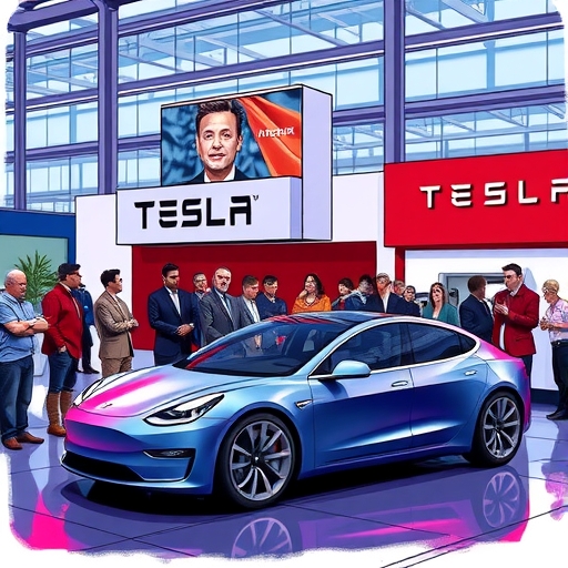 Tesla's Investor Day at Gigafactory Texas with vibrant atmosphere