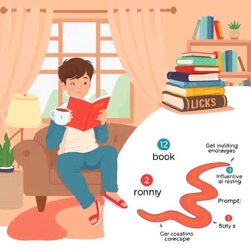 A beginner investor reading a guide in a cozy room