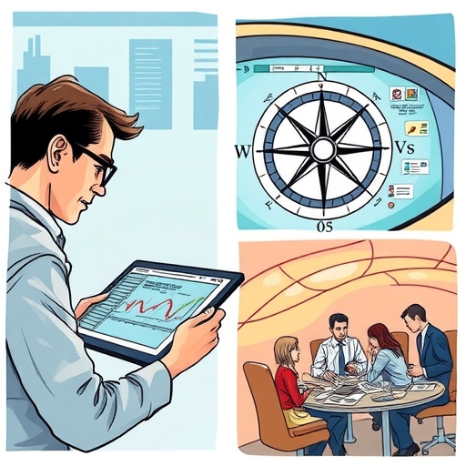 An experienced financial analyst charting market trends on a digital tablet.