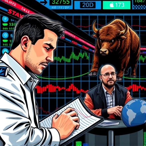 A bull and bear representing market trends, with the Stochastic Oscillator in the background.