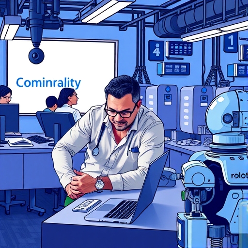 Trevor Blackwell collaborating in a high-tech robotics lab with innovative machinery around.