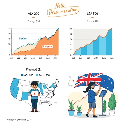 A visual comparison of the ASX 200 and S&P 500 performance trends over time.