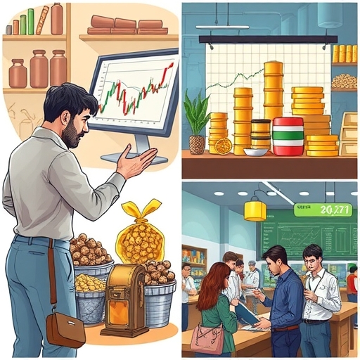 A trader analyzing graphs and data on commodities prices.