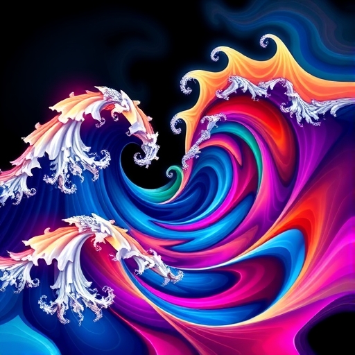 An abstract representation of market waves with vibrant colors