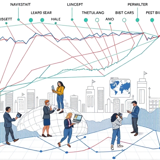 Investors analyzing trends and data