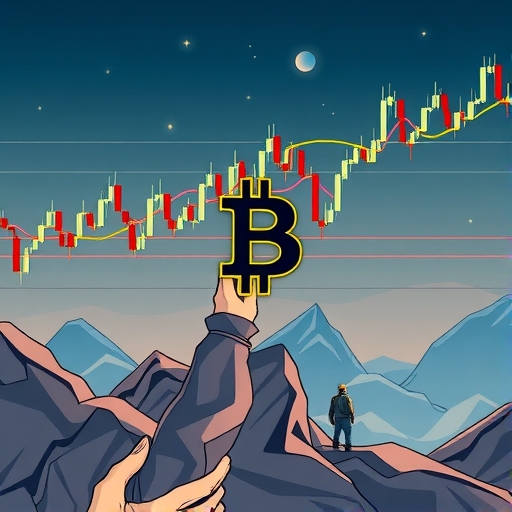 Illustration of Bollinger Bands with Bitcoin price chart