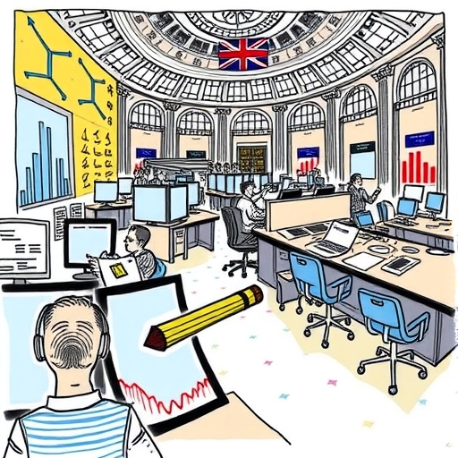 bustling London Stock Exchange floor