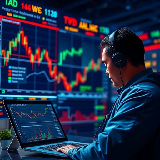 A vibrant financial market scene with pivot indicators.
