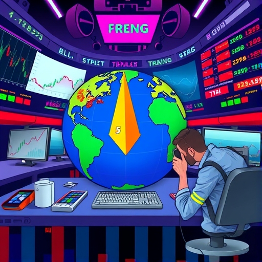 A globe with currency symbols