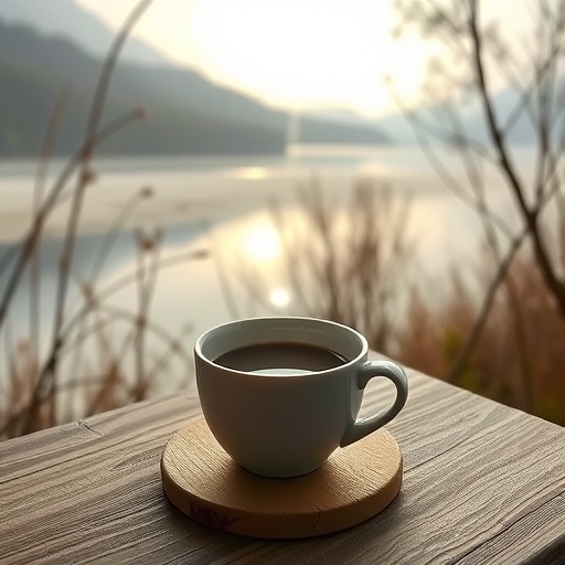 一杯咖啡的寧靜早晨場景