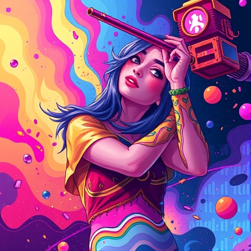 一幅充滿活力的數位藝術插畫