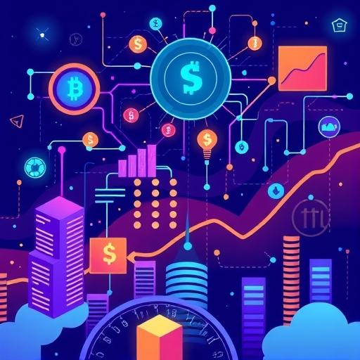 金融科技策略的插圖，顯示風險管理與交易決策。