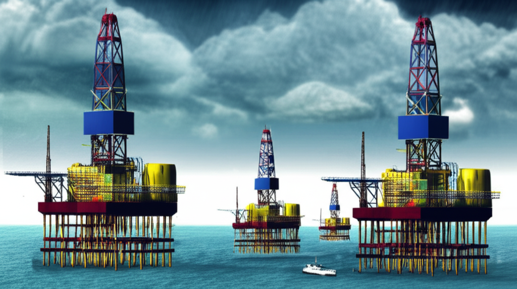 illustration of oil trading platforms