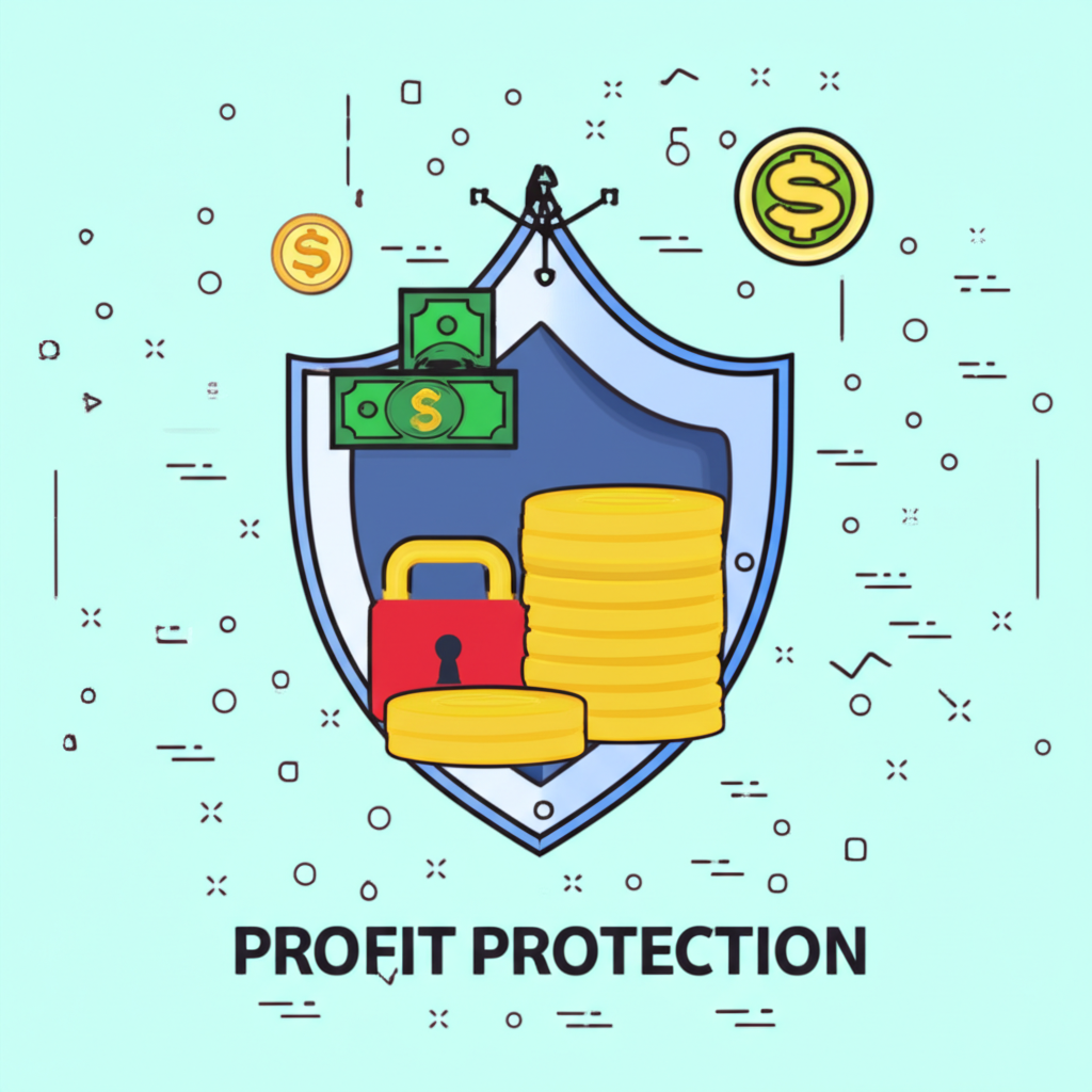 Illustration depicting profit protection concepts and dynamic trading strategies in action