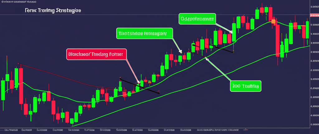 An illustration of forex trading strategies showing buy and sell positions on currency pairs