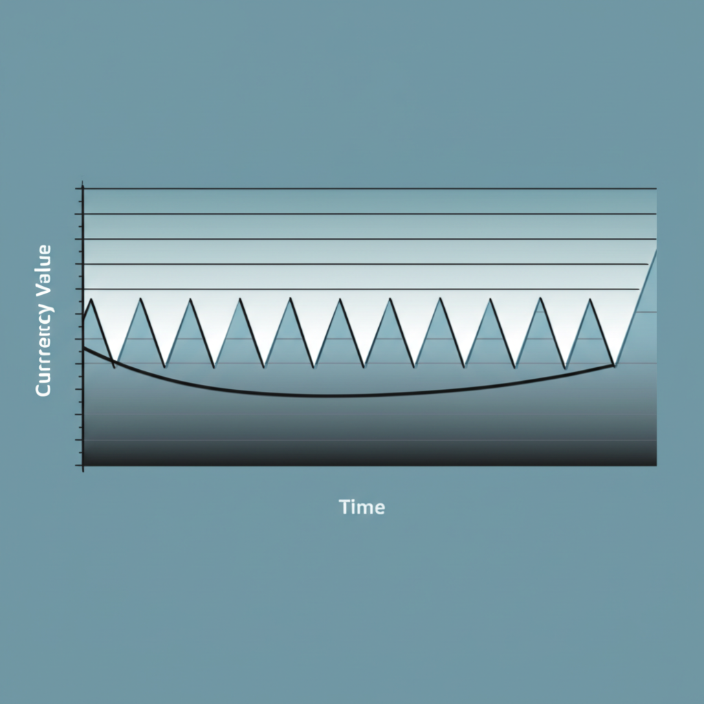An illustration of a graph showing forex market stability