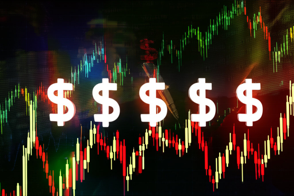 Illustration of forex trading with New Taiwan Dollar currency symbols