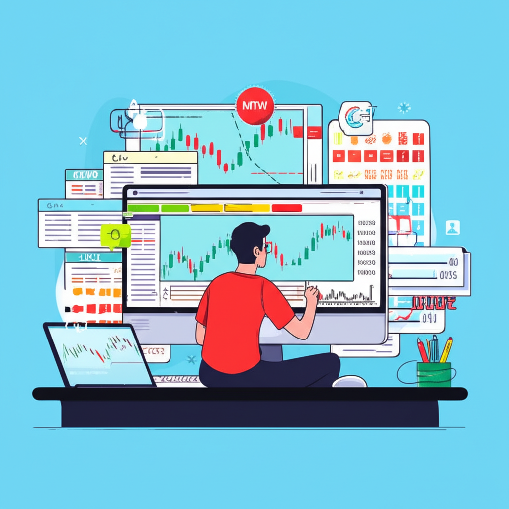 Illustration of a trader using MT4 platform