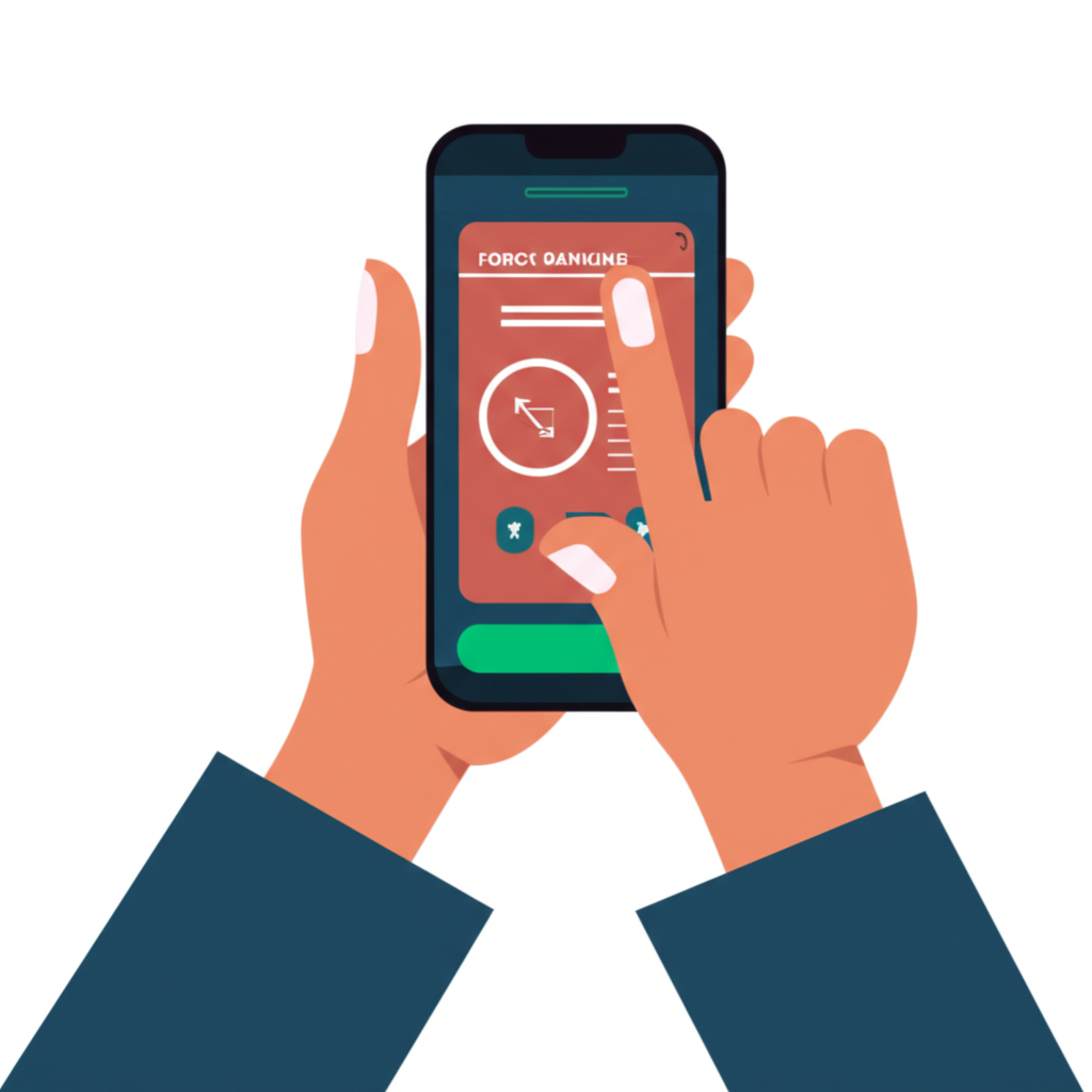 Illustration of a trader using a mobile banking app for forex deposits