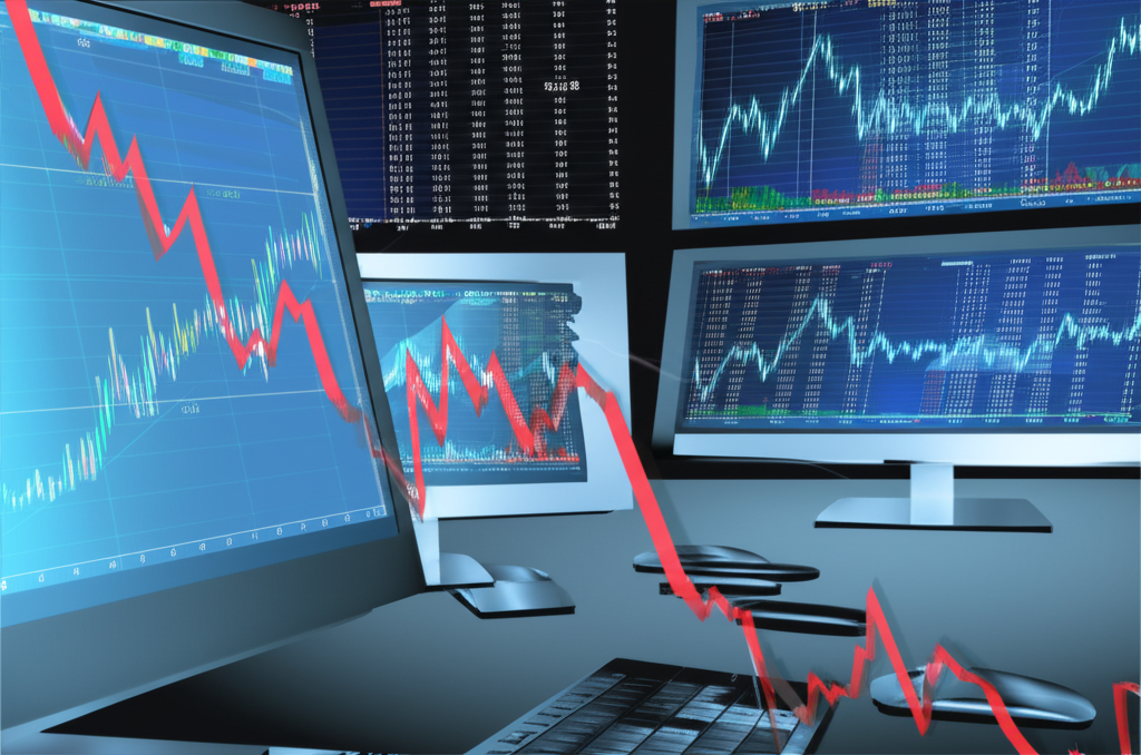 Illustration of a forex trading scene with disconnected signals and network instability