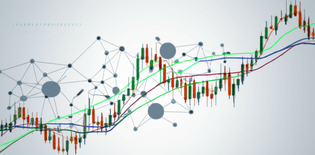 An illustration depicting forex trading charts and global connections