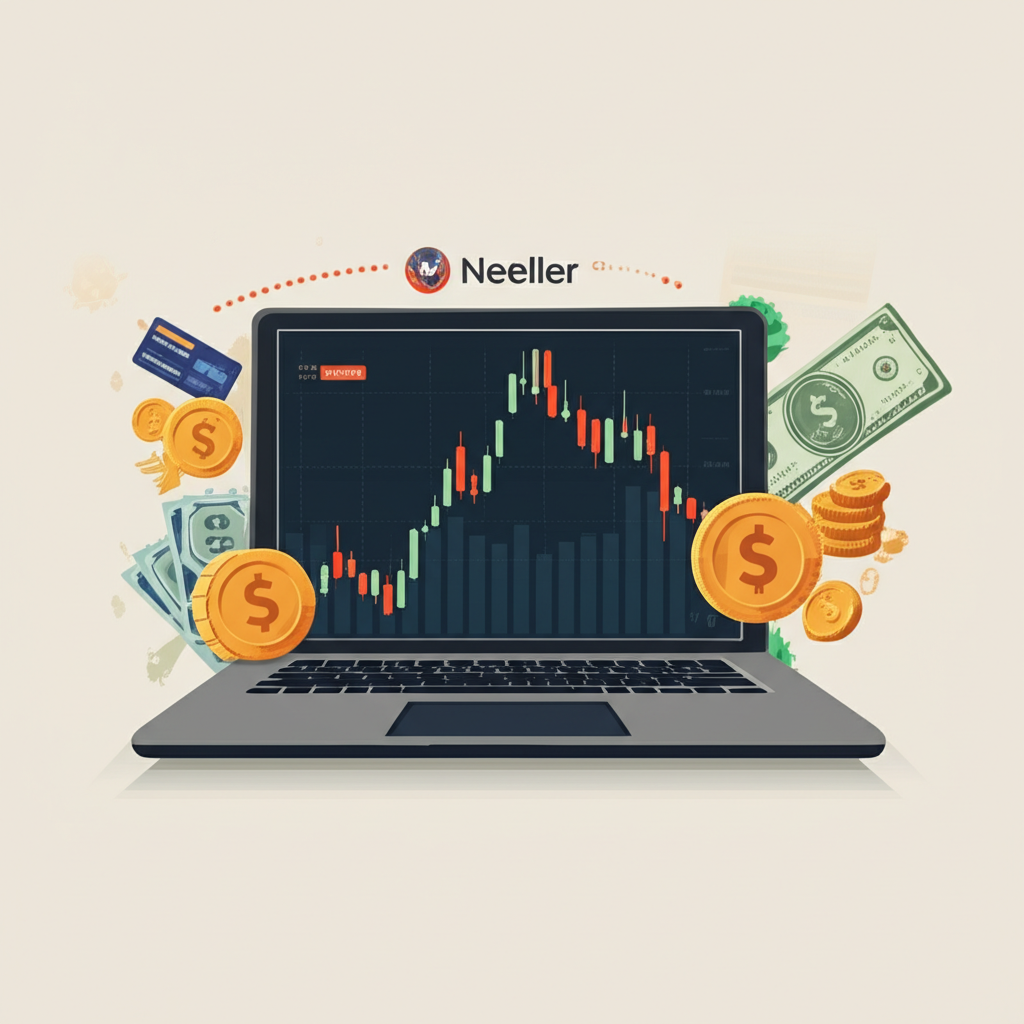 Illustration of forex trading with Neteller showing digital wallet integration and currency exchange