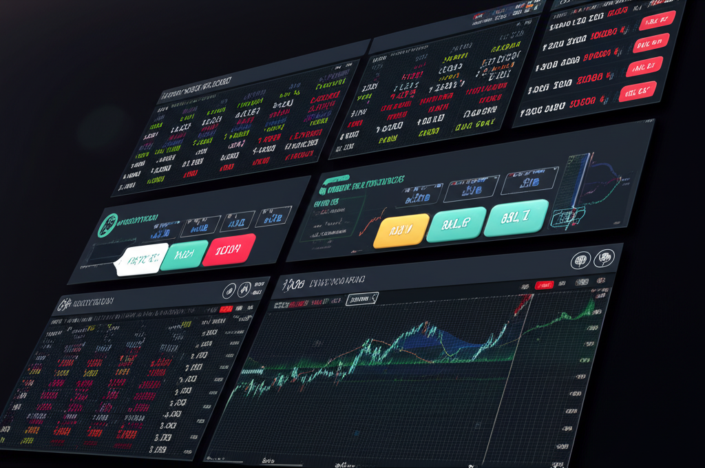A digital trading platform showcasing crypto CFDs with live charts and order books