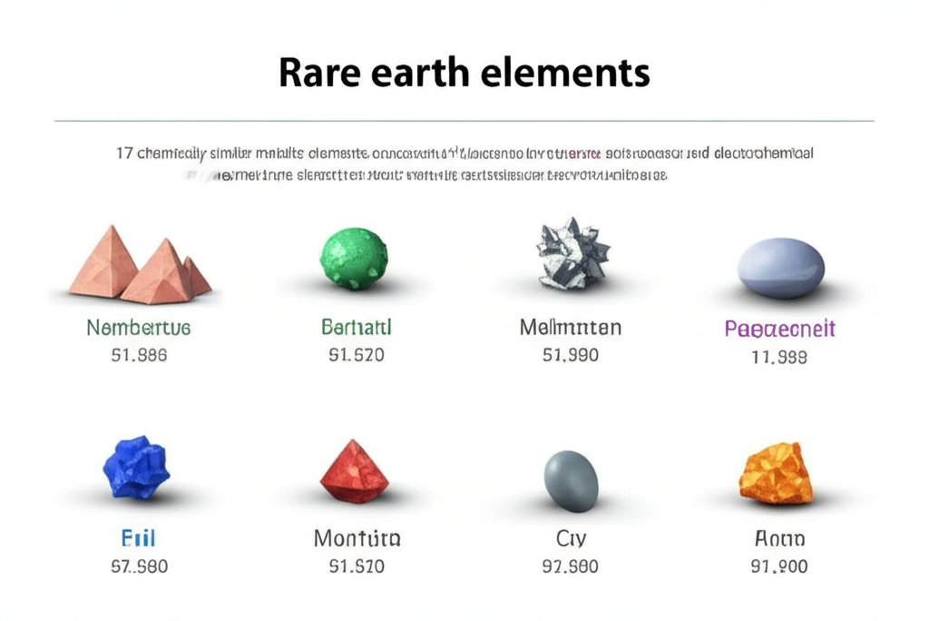 Illustration of rare earth elements and their unique properties in modern technology applications