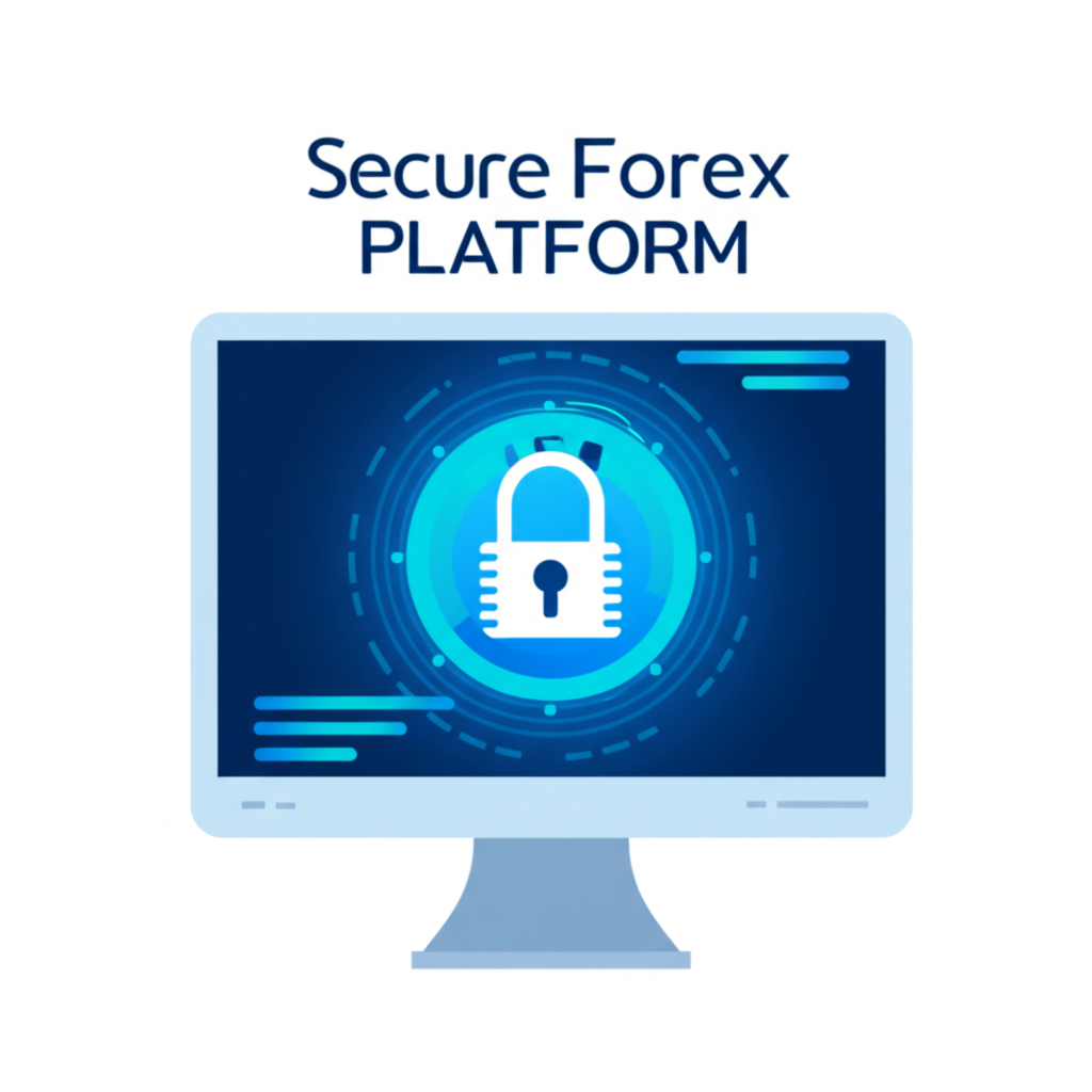 Secure forex trading platform with digital lock and encrypted connection indicators