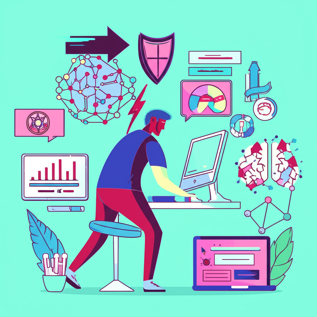 Illustration showing accelerated learning, risk management, psychological discipline, and networking in trading education