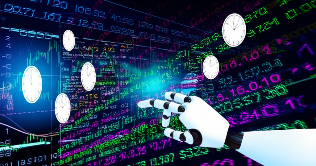 MT4 trading terminal with automated Expert Advisor executing trades across global markets, illustrating 24/7 automation and precision