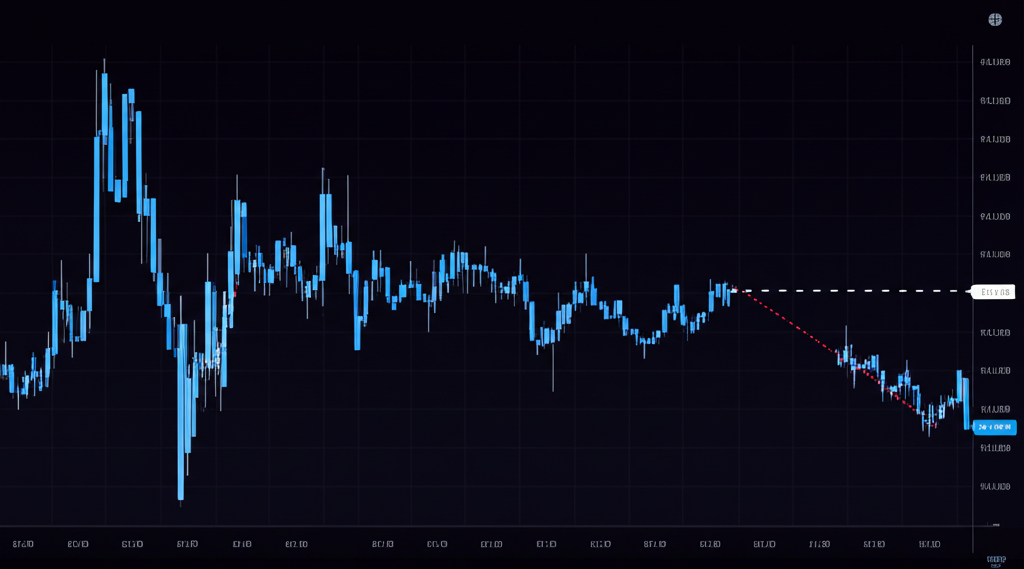 Digital graph with trailing stop line, secure