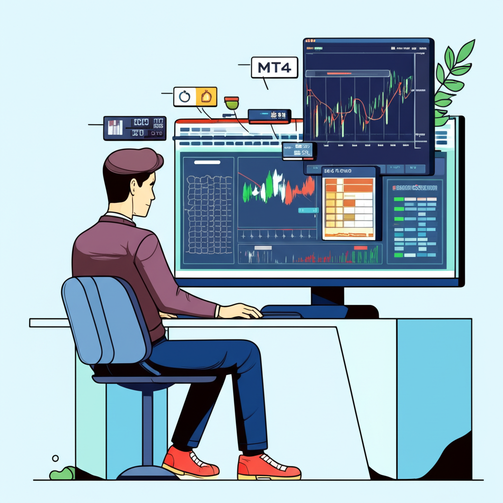 Trader using MT4 plugins for automation, advanced insights, and risk management