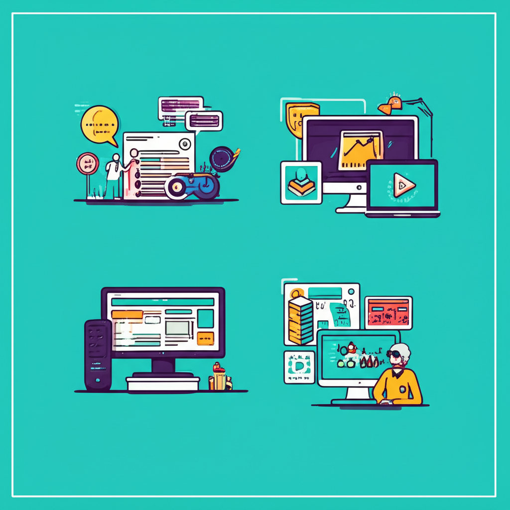 Illustration of diverse revenue streams and established business models in the NFT space, featuring metaverse elements, a creator's studio, and corporate branding to represent the economic potential of NFT stocks