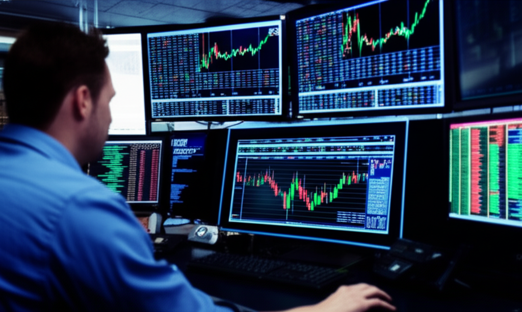 U.S. trader using a secure digital platform to monitor gold price movements