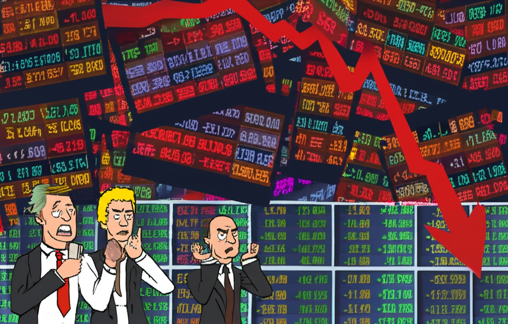 Chaos in financial markets post-Brexit referendum with falling tickers and plunging pound