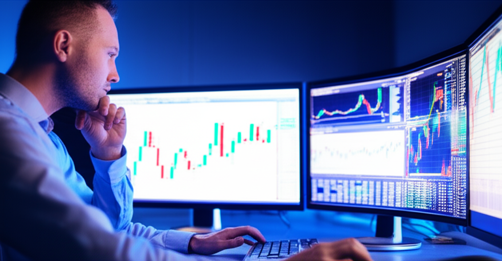 Trader managing forex leverage