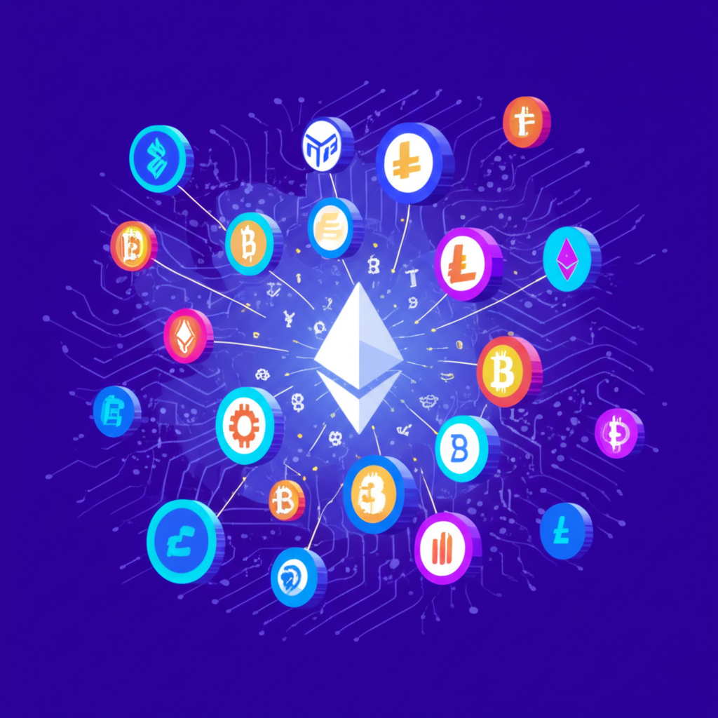 Digital currency exchange illustration