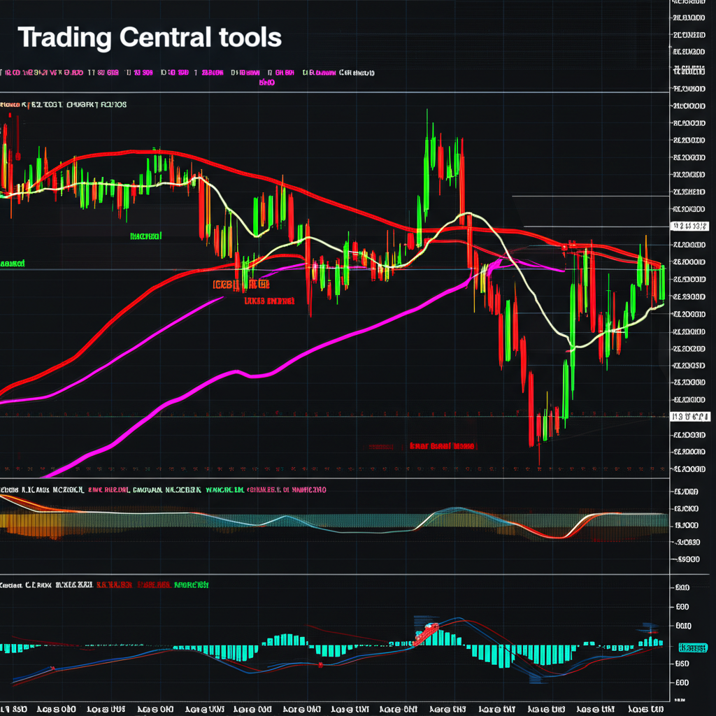 Forex trading chart with integrated Trading Central technical analysis tools