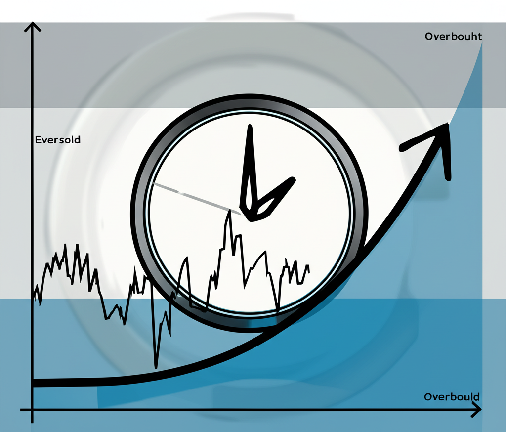 Illustration of a market graph with a large arrow pointing upwards before the actual price rise, representing anticipation