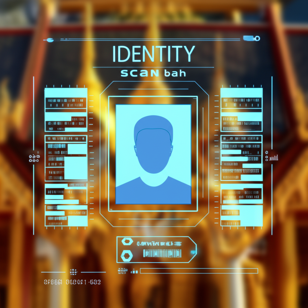 Digital identity scan, Thai backdrop