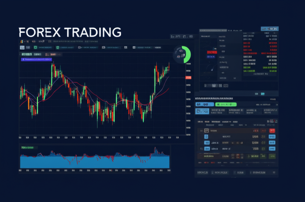 Digital forex trading platform illustration