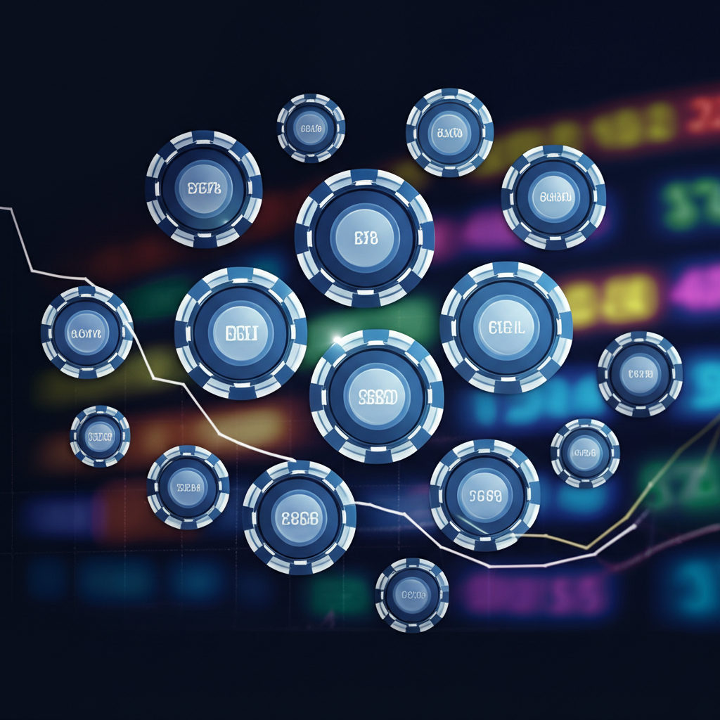 Illustration of the FTSE 100 Index as the UK's economic barometer, showing 100 'blue-chip' companies representing British industry, with charts indicating market performance and investor confidence, all within a financial news context