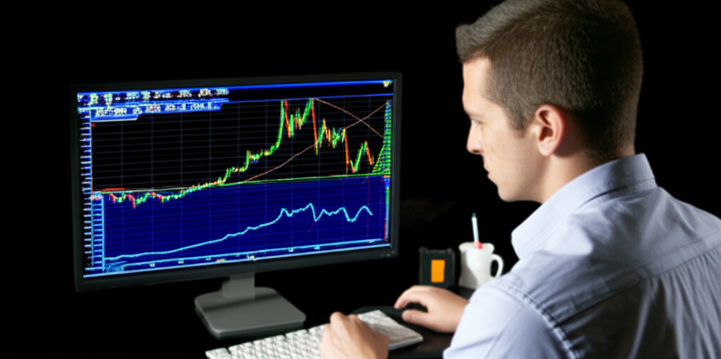 Trader securing forex account with digital interface and global market data