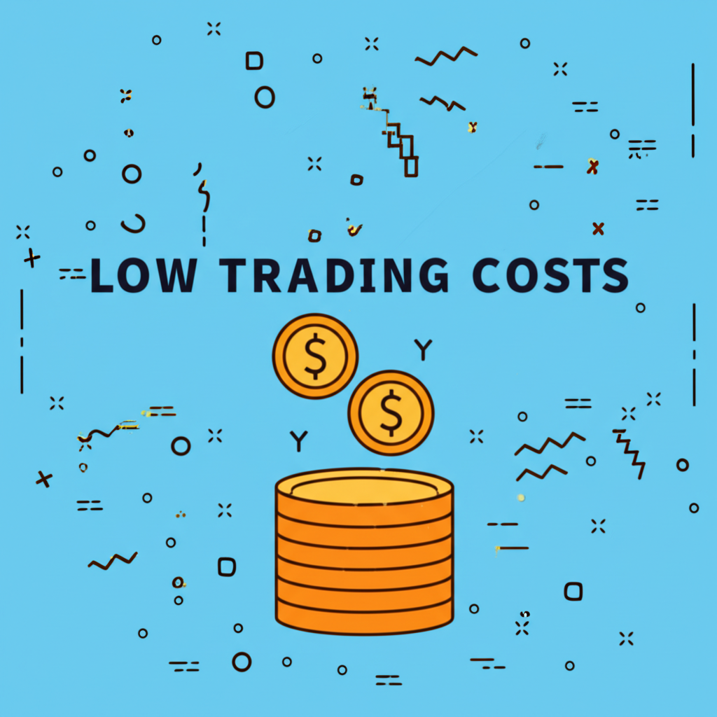 Visual representation of low trading costs in forex with spread and commission comparison