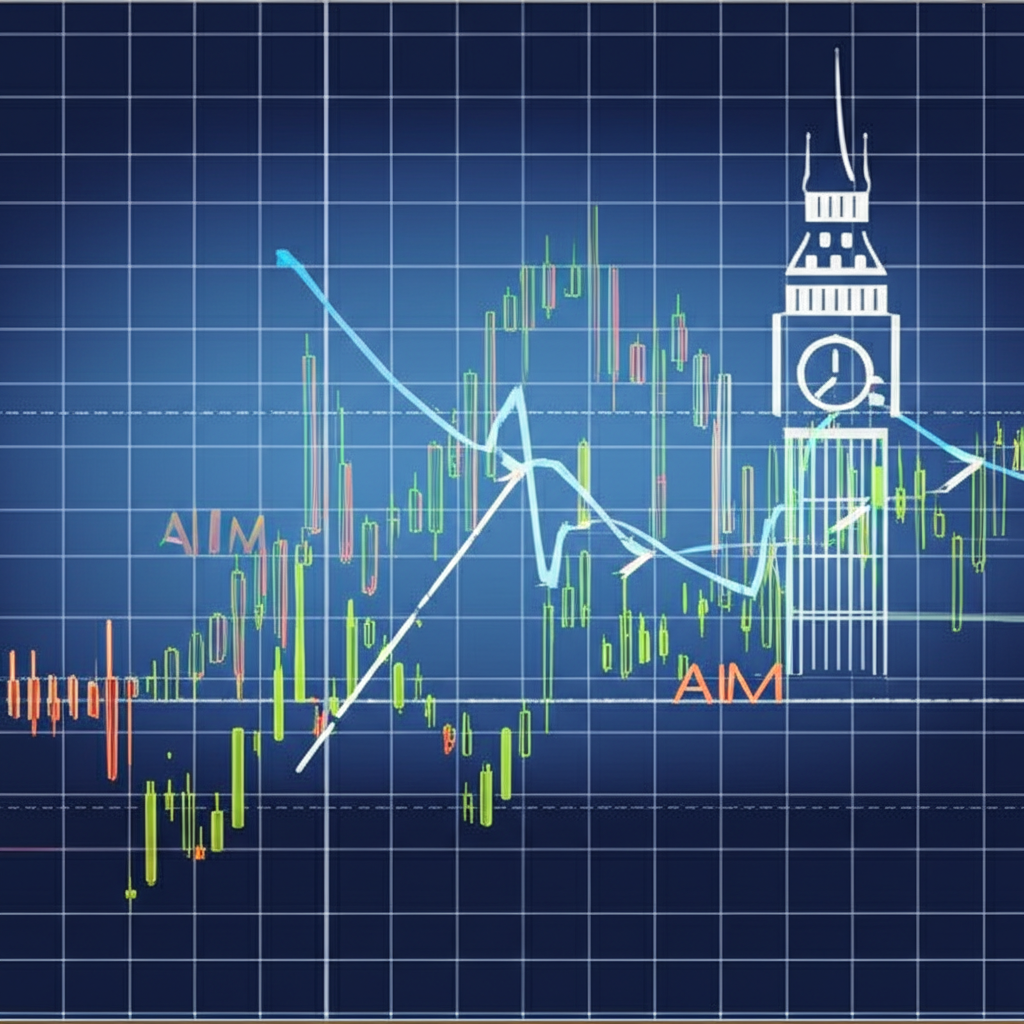 Illustration of fluctuating stock charts around Big Ben, symbolising UK penny stocks and market volatility